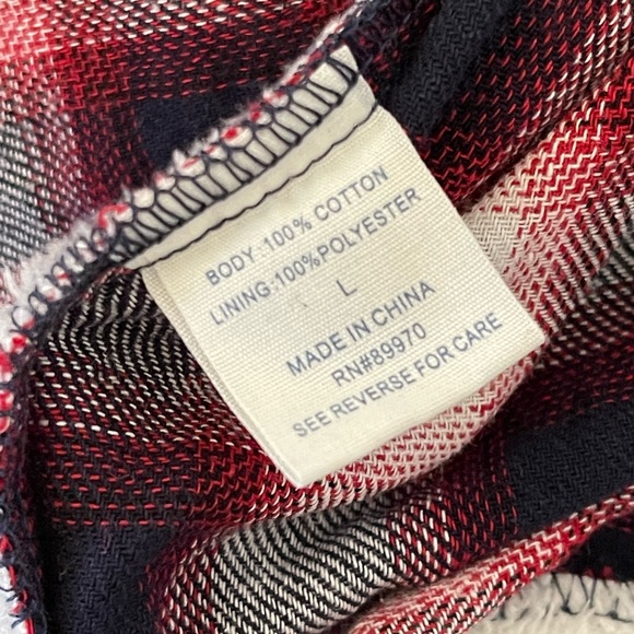 Passport Button Down Sherpa Lined Plaid Shirt Size Large - Picture 6 of 9